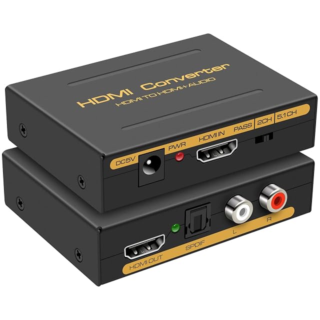 VEDINDUST HDMI-Audio-Extraktor mit optischen und Cinch-Ausgängen