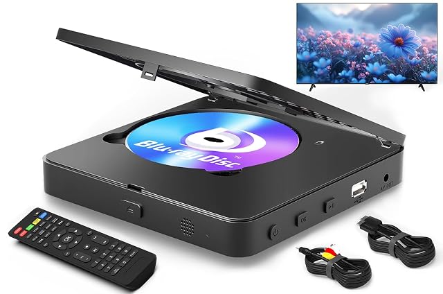 JRIHZ kompakter Blu-ray-Player mit HDMI- und AV-Ausgängen