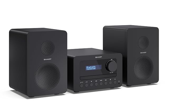 SHARP XL-B520D Mikroanlage mit Holzlautsprechern in Schwarz