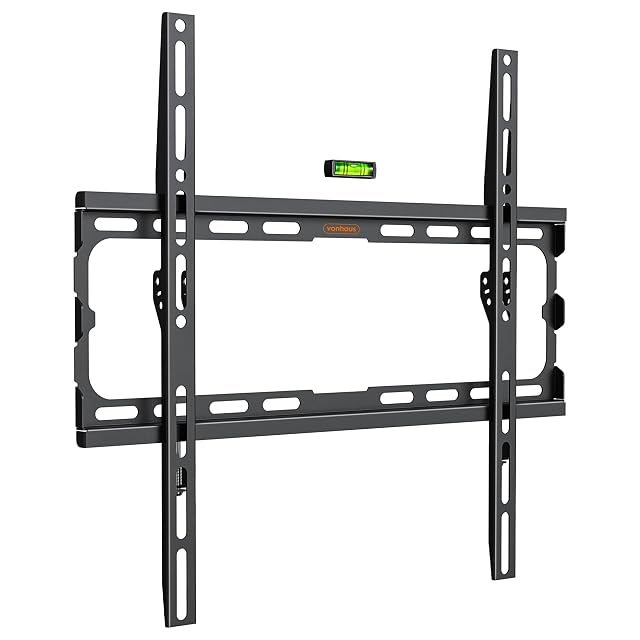 VonHaus ultraflache feste TV-Wandhalterung in Schwarz
