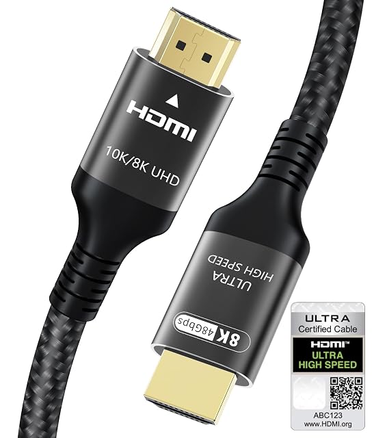 Adauxter geflochtenes zertifiziertes Ultra-High-Speed-HDMI-Kabel, 2 Meter