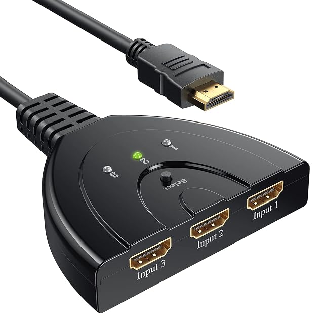 GANA HDMI-Umschalter, 3 Eingänge auf 1 Ausgang, in Scheckkartengrösse
