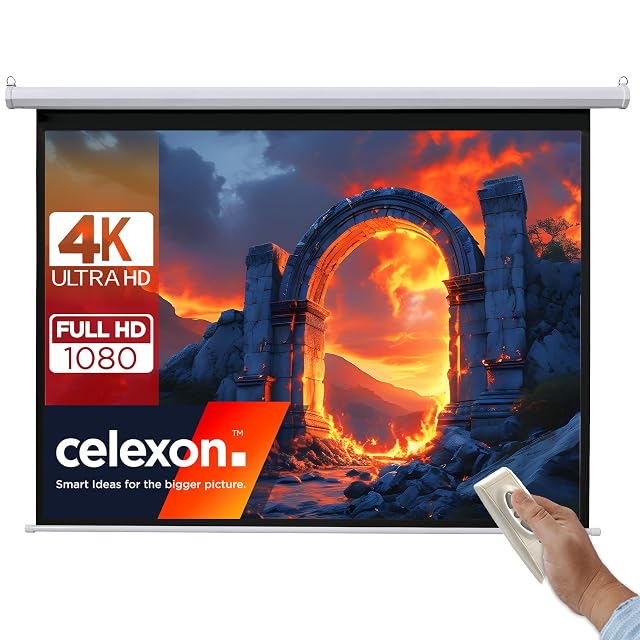 celexon Basic motorisierte Projektionsleinwand, 4:3