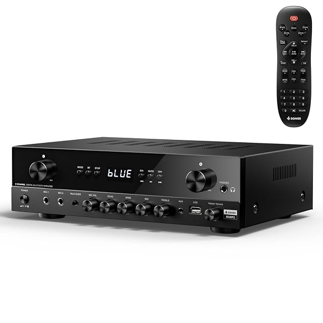Donner Stereo-Verstärker mit Phono- und Mikrofoneingängen