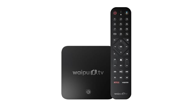 waipu.tv Box 4K-Streaming-Gerät mit beleuchteter Fernbedienung