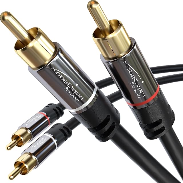 KabelDirekt doppelt geschirmtes Stereo-Cinch-Subwooferkabel