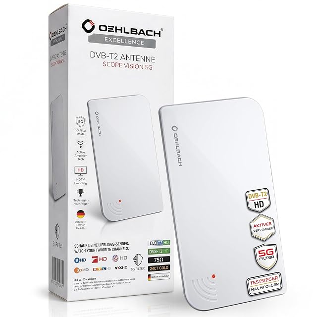 Oehlbach Scope Vision 5G aktive DVB-T2-Antenne in Weiss