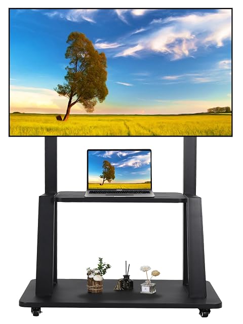 Maiproo Ma1700 mobiler TV-Ständer auf Rollen in Schwarz